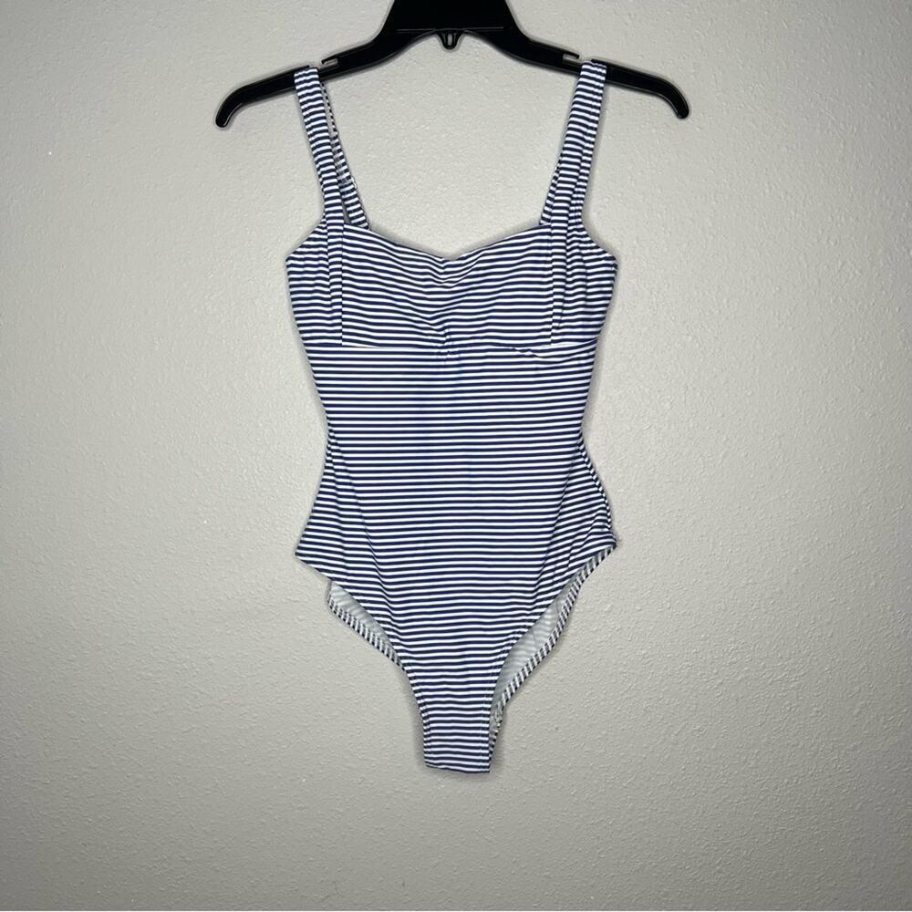 New Sea Level Australia Blue White Stripe Square Neck Swimsuit Women's Size 4
